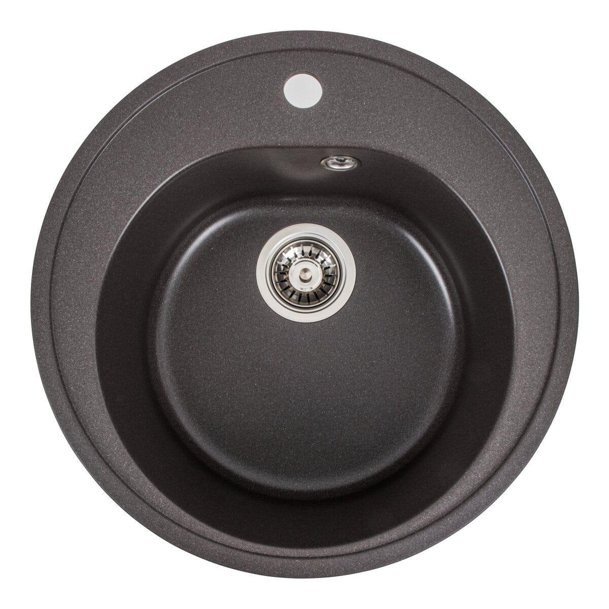 Мойка гранитная Valeso Luna 510х510 врезная круглая Гренадин матовый (PLTM-SP000047039)