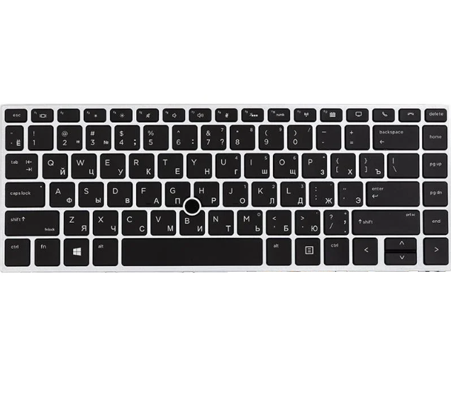 Клавиатура для ноутбука HP EliteBook 840 G5 серебристый фрейм подсветка Черный (2502529591)