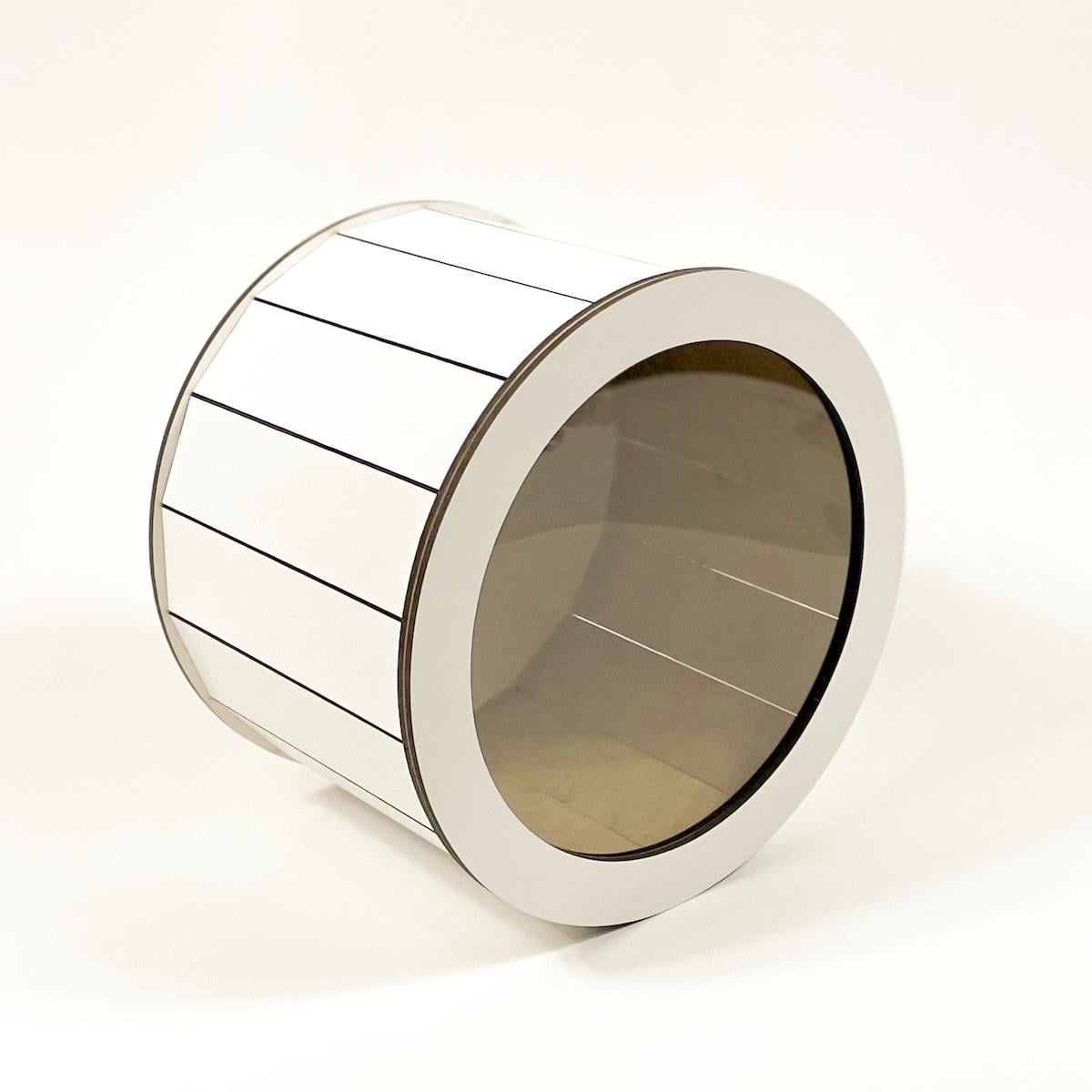 Коробка подарункова кругла з прозорою кришкою маленька висока Білий (4796)