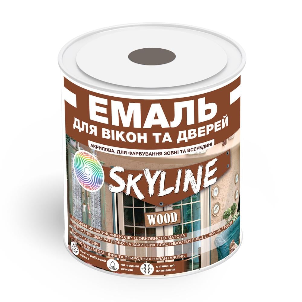 Емаль акрилова для вікон та дверей Skyline Wood RAL 7046 0,75 л Сірий - фото 1