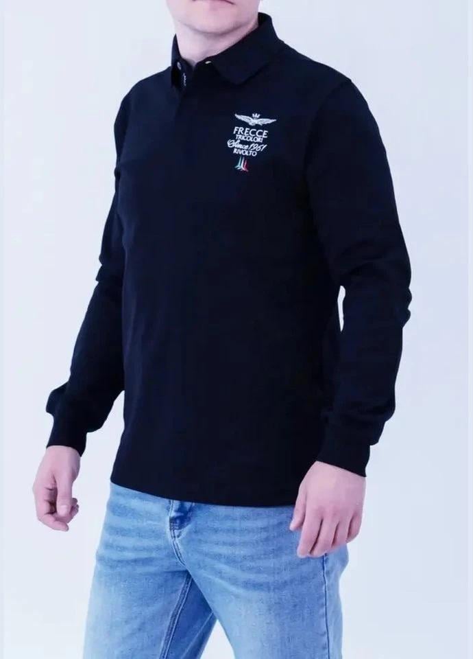 Поло мужское с длинным рукавом Aeronautica Militare Interlock AC-15146NB M