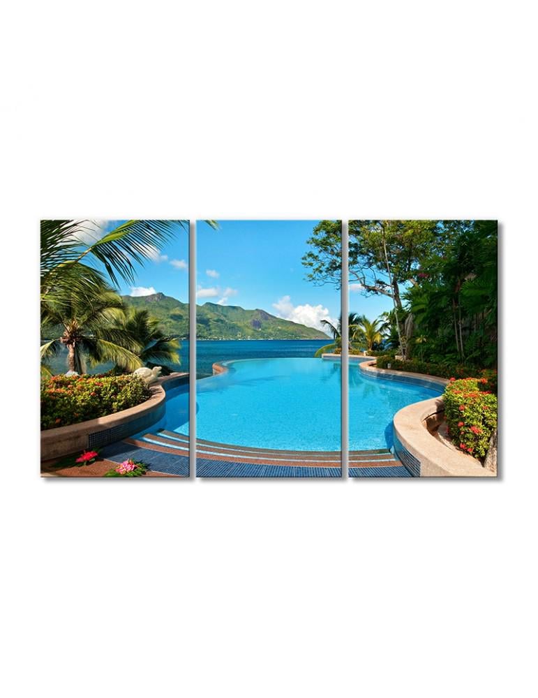 Картина модульная Сейшельские острова Маэ 3 модуля 90x135 см
