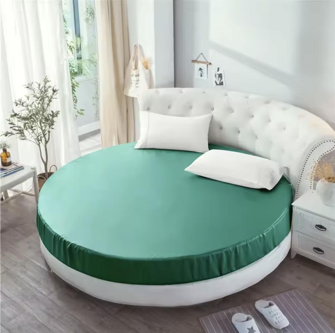 Простынь на резинке круглая Текстилія бязь d 240 см Зеленый (02012026) - фото 1 Простынь на резинке круглая Текстилія бязь d 240 см Зеленый (02012026) - фото 1