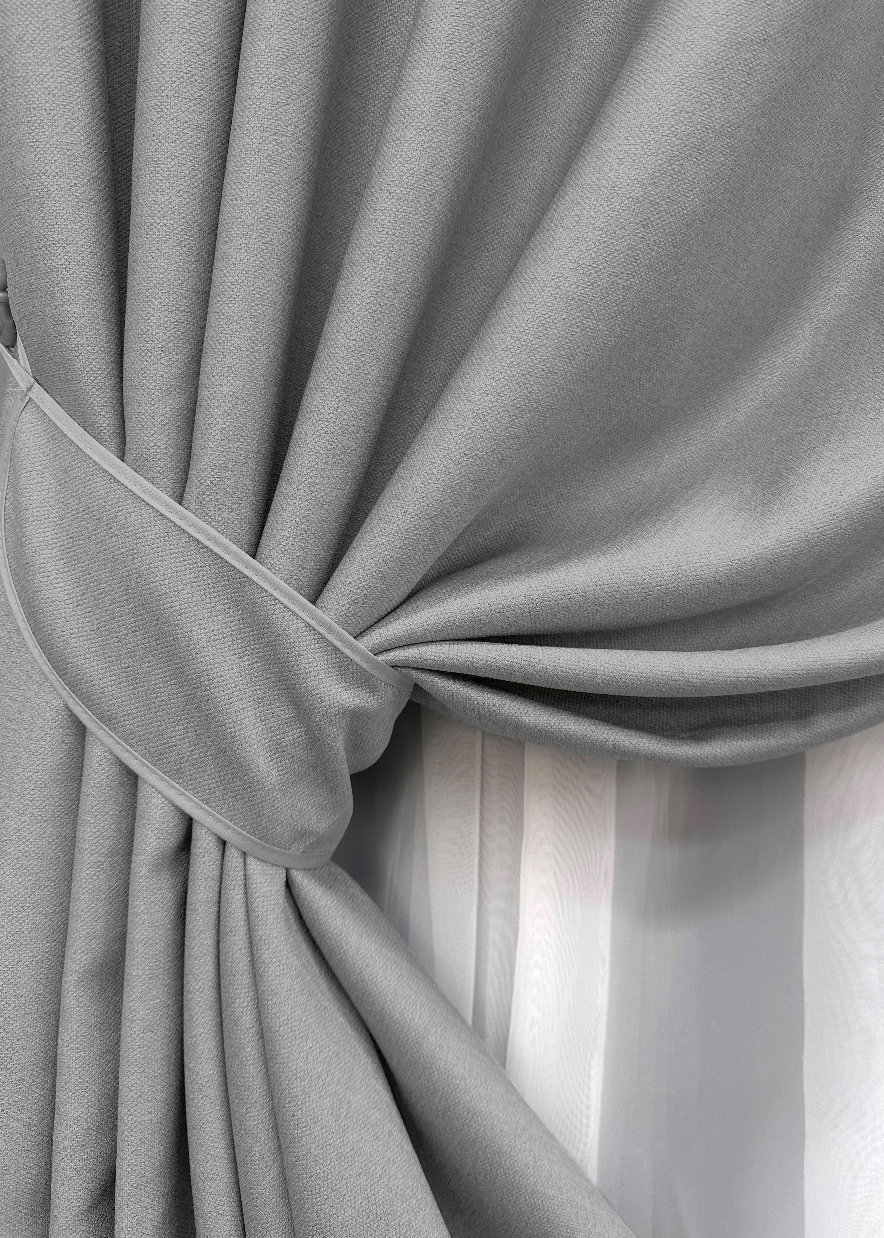 Комплект готовых штор VR-Textil Шенил однотонный №1689ш 150х270 см 2 шт. Светло-серый (33-0587) - фото 4 Комплект готовых штор VR-Textil Шенил однотонный №1689ш 150х270 см 2 шт. Светло-серый (33-0587) - фото 4