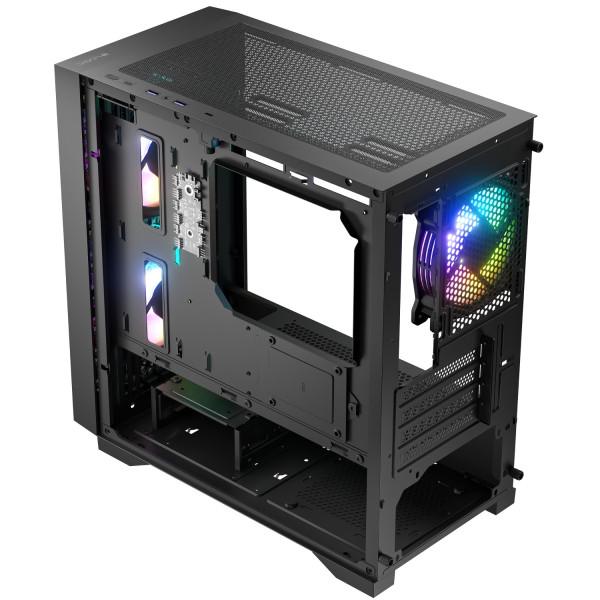 Корпус для компьютера LogicConcept DART PRO Mini-Tower mATX Mesh 3x120 мм ARGB Black (AM-DART-PRO-ARGB-10) - фото 3
