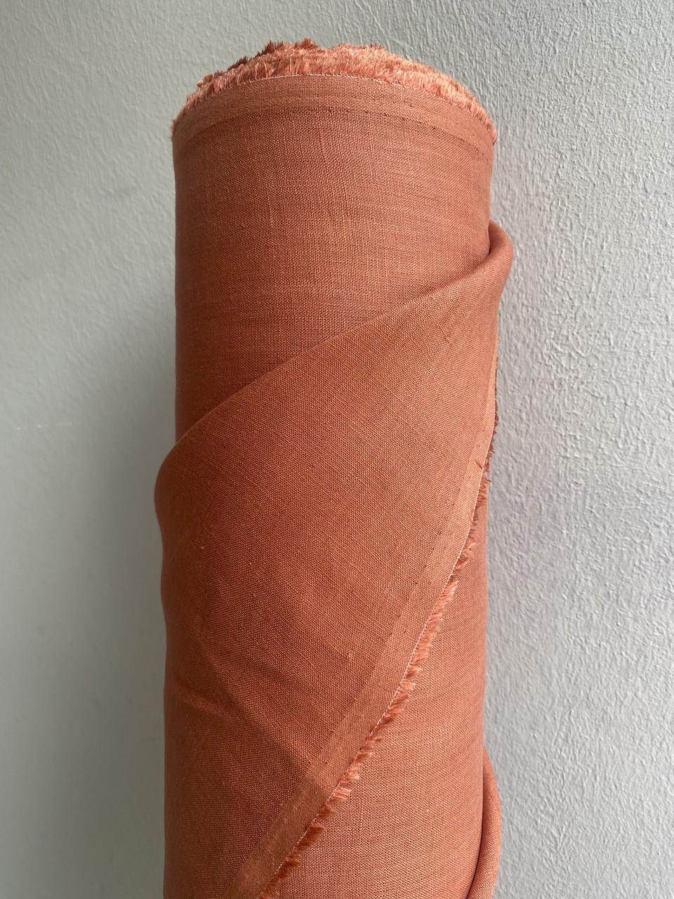 Ткань рубашечно-платьевая LINEN PLUS 100% лен 143 см 1682 Терракотовый - фото 3