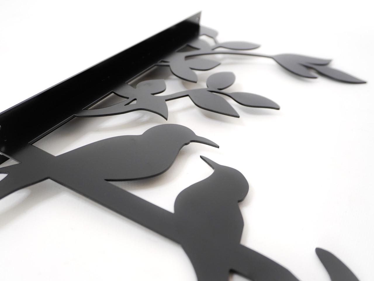 Кронштейн Птицы для кашпо с цветами метал Черный (М015) - фото 3