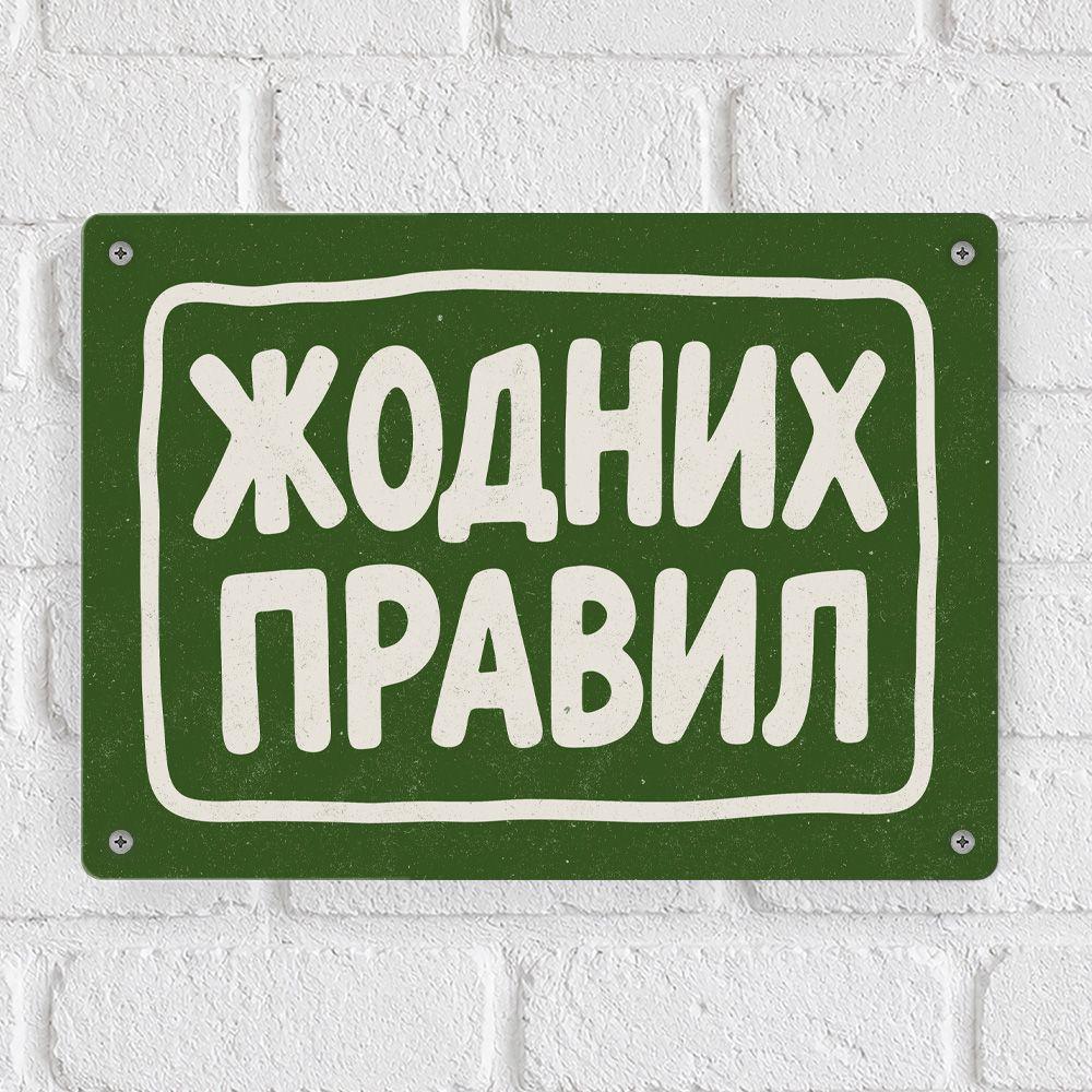 Табличка металлическая Жодних правил 26х18,5 см (MET_26J017)