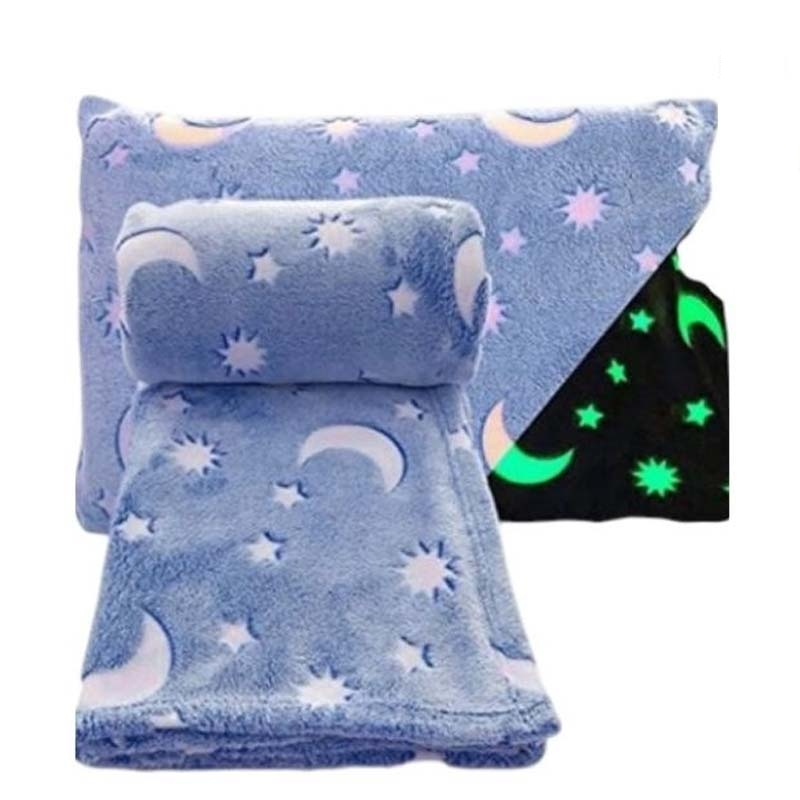 Плед плюшевий Blanket kids Magic Star 150х100см blue світиться в темряві Плед плюшевий Blanket kids Magic Star 150х100см blue світиться в темряві