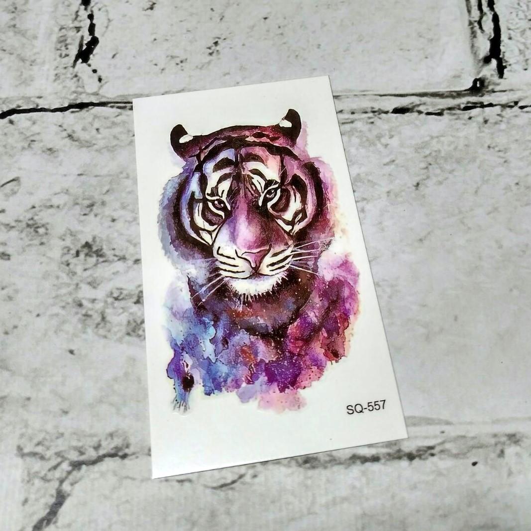 Тату временное Тигр лист 6x10.5 см (SQ-557)