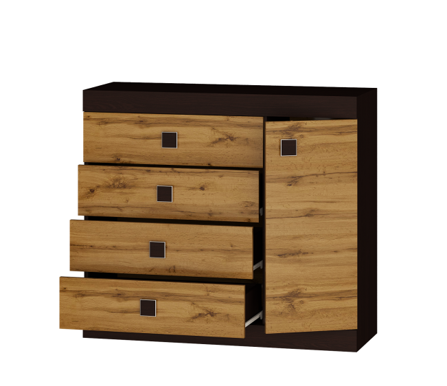Комод Everest Соната 5 1050х376х931 мм Венге темный/Дуб крафт золотой (11237) - фото 1