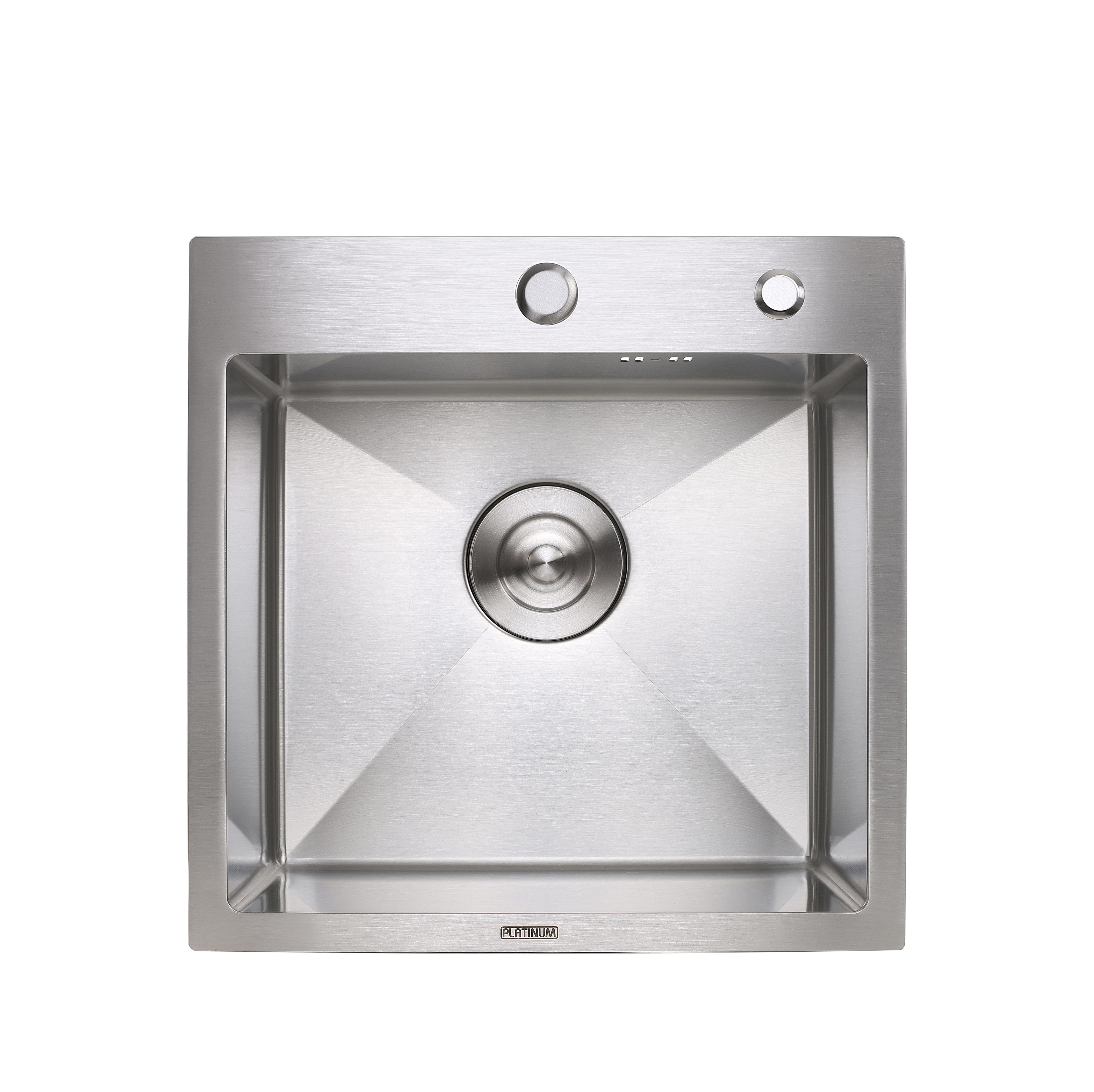 Мойка для кухни Platinum Handmade с креплением 450x450x230