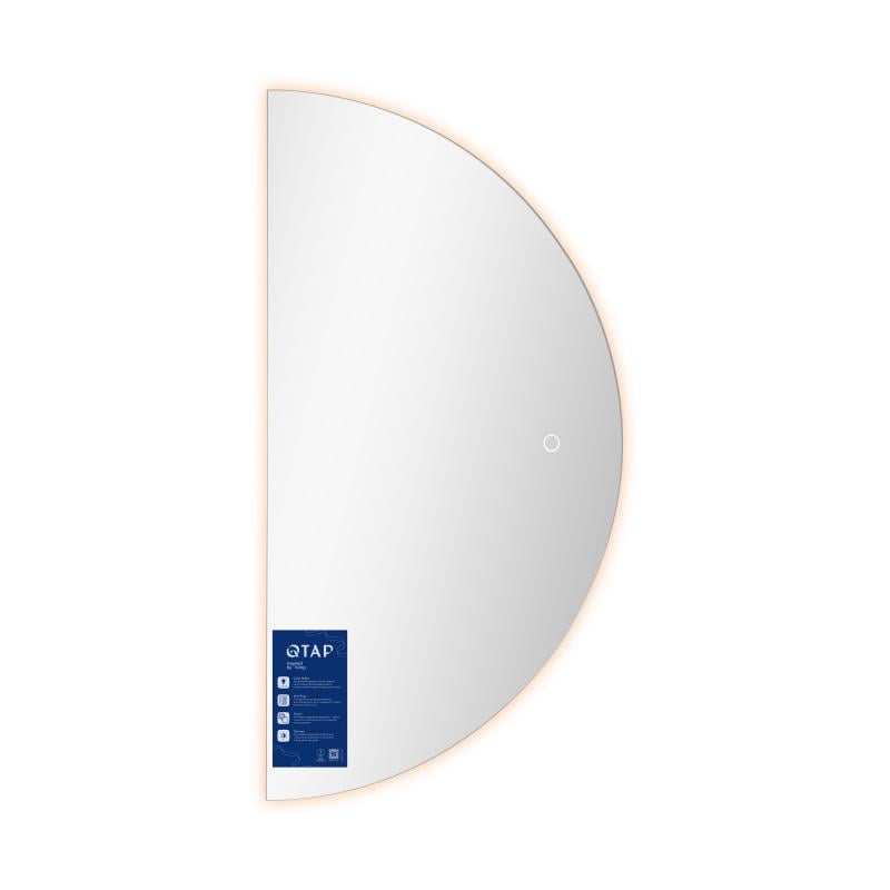 Дзеркало настінне Qtap Taurus TA1 HR напівкругле з LED-підсвіткою Touch/антизапотіванням/димером 3000-6500K 1200 мм (QTTAUHR1200)