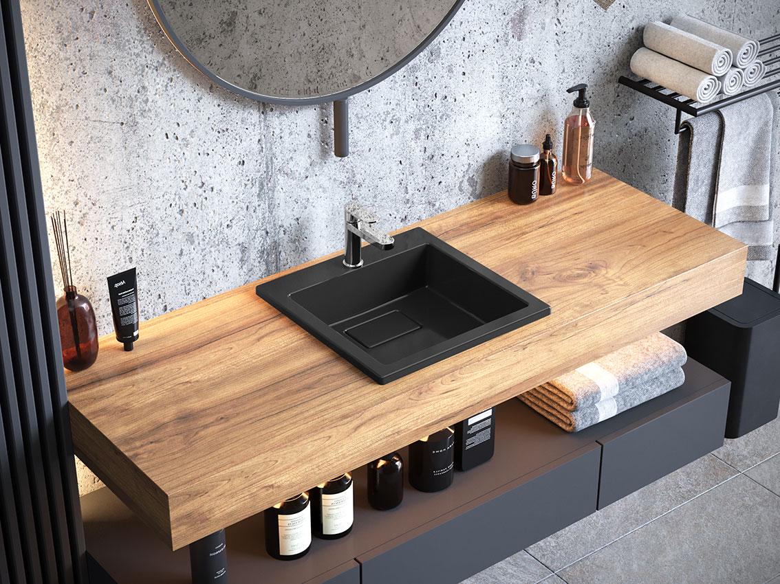 Умивальник накладний Luxor Imperio Low 40 Black (33271607)