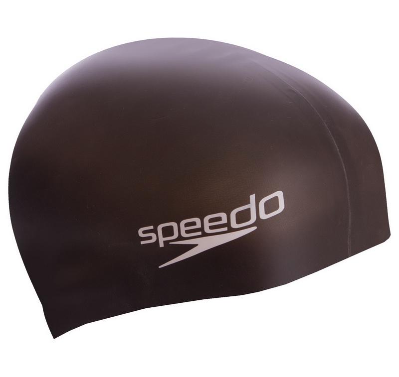 Шапочка для плавання дитяча SPEEDO PLAIN FLAT SILICONE CAP Чорний (8709931959) - фото 2