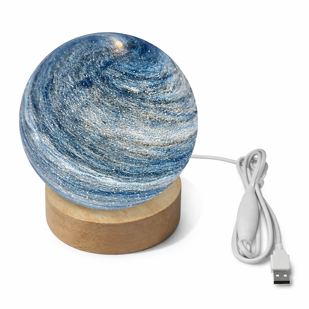 Лампа-ночник настольная Нептун 3D с хрустальным шаром (25983069)
