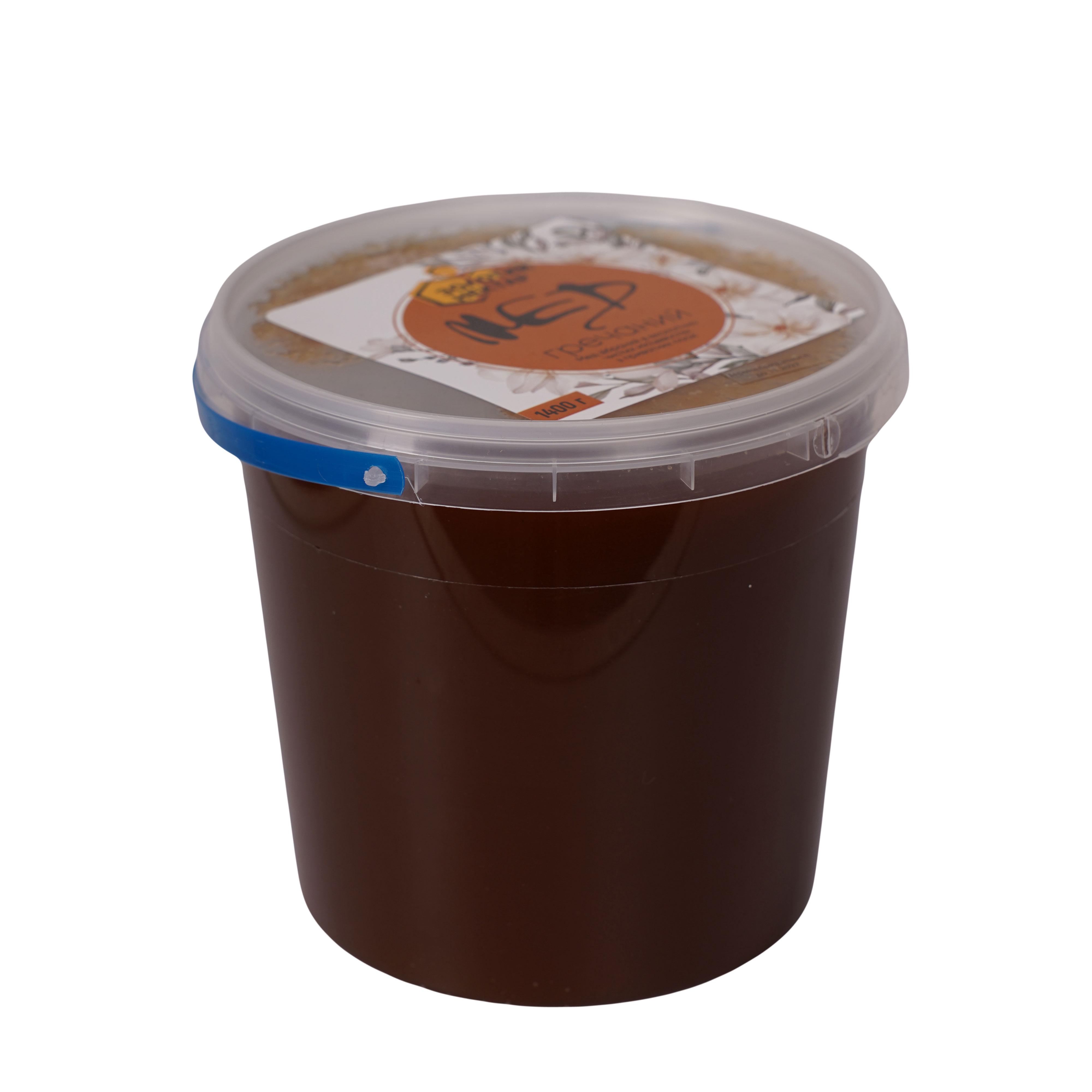 Мед гречишный натуральный пчелиный Золотой Нектар в ведерке 1,4 кг 1 л