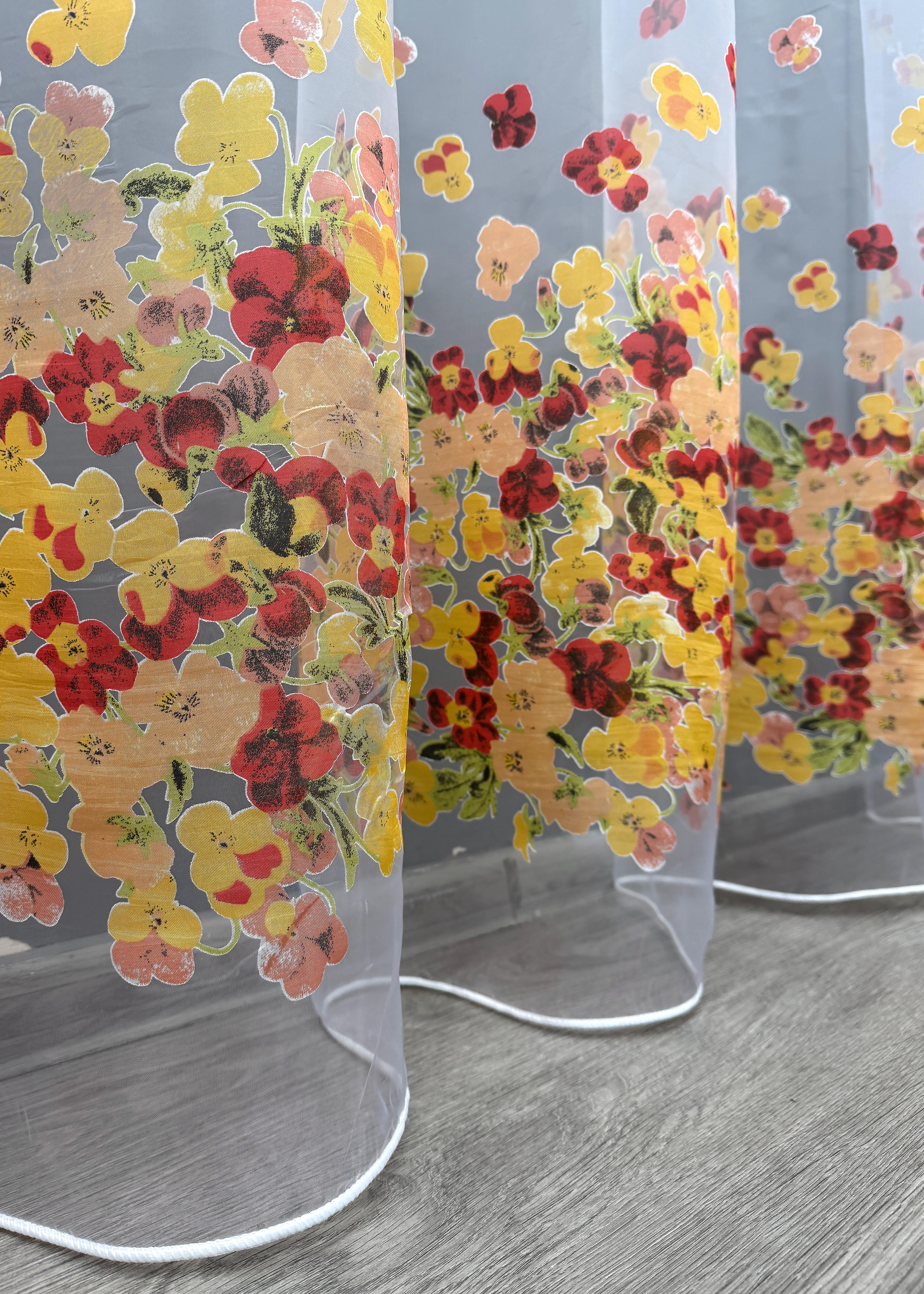 Тюль VR-Textil 823т Бабочки органза 300х250 см Белый/Оранжевый/Красный (40-539) - фото 9