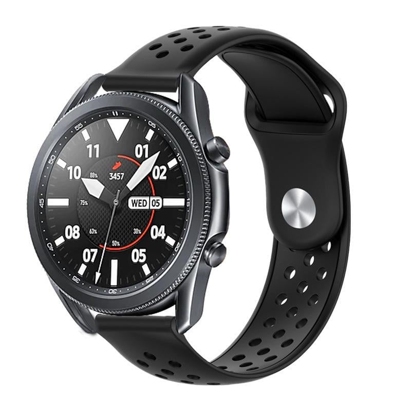 Ремешок для смарт-часов Sport Nike Breathable для Amazfit GTR 2 Pace Stratos/Huawei Watch GT 2/Samsung Gear силиконовый 22 мм S3 Черный (2453P)