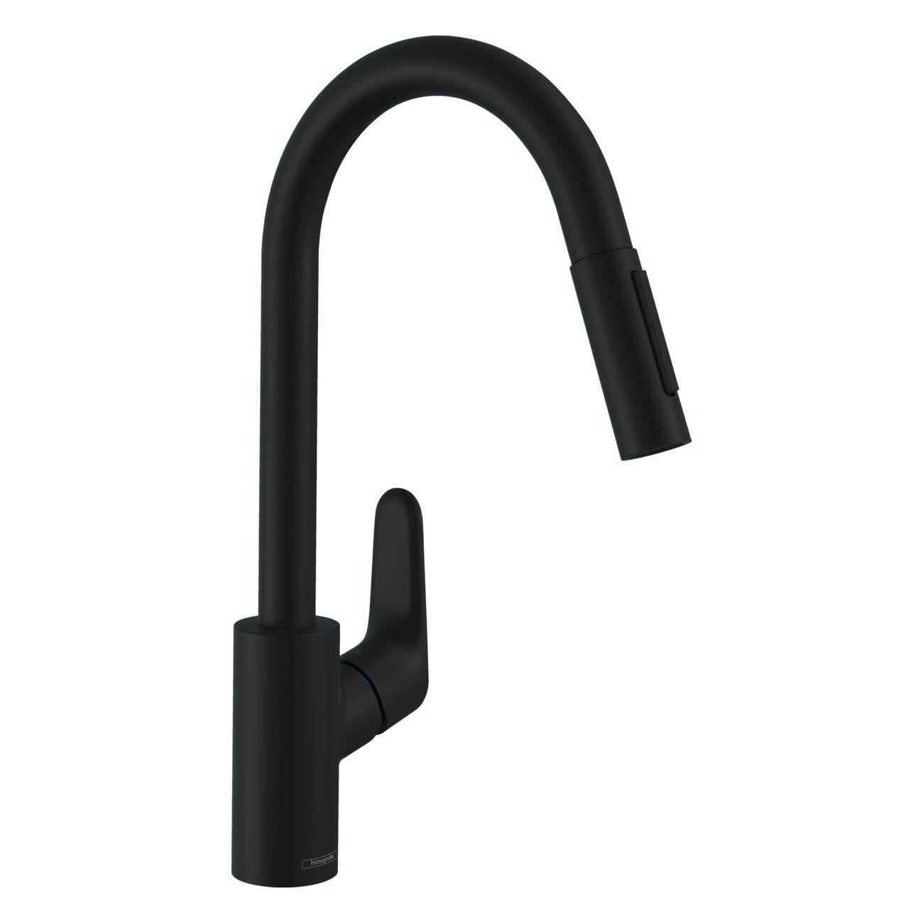 Смеситель кухонный Hansgrohe Focus с выдвижным изливом Черный (37462428)