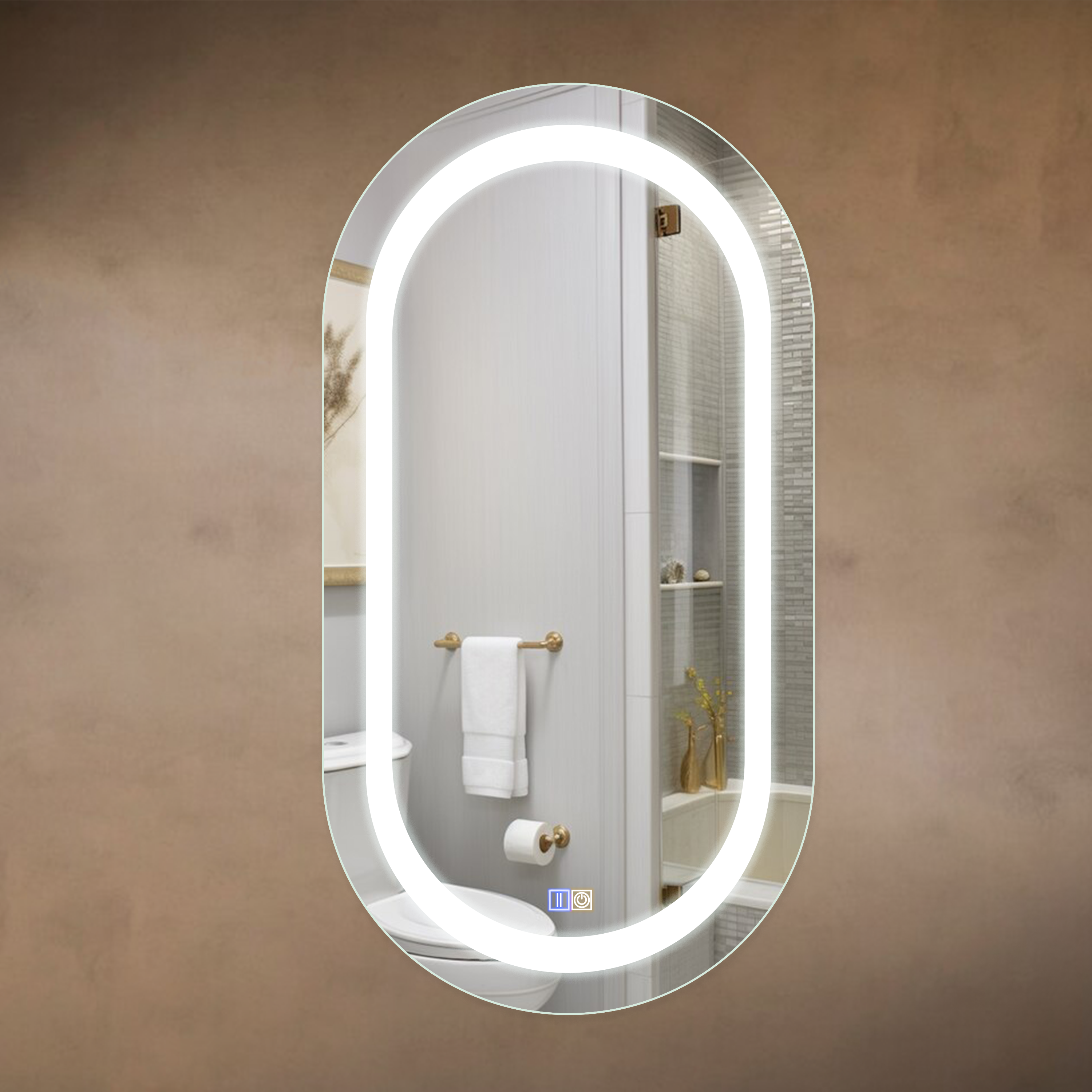 Зеркало в ванную комнату OtragenieUA c фронтальной подсветкой led арка 600х1000 мм (L67-3)