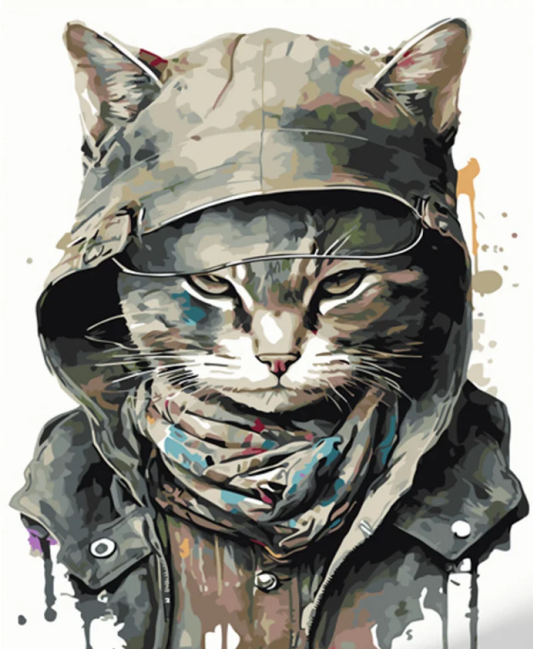 Картина по номерам Strateg Крутой кот 40x50 см (GS969)