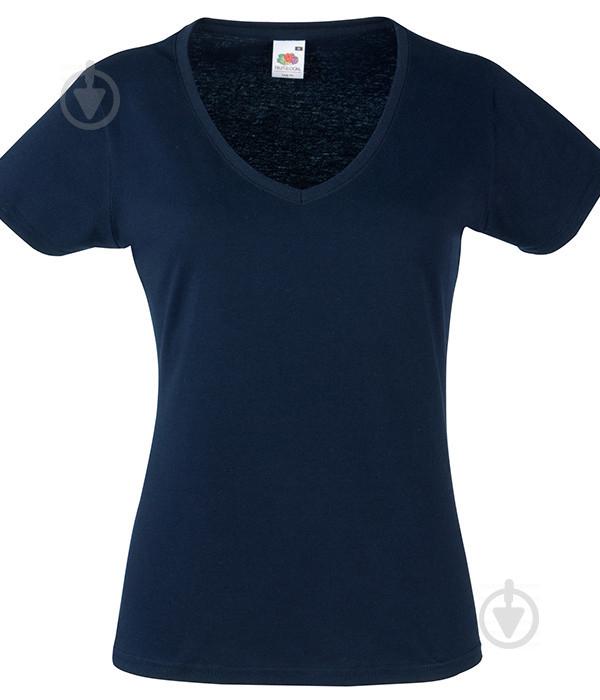 Футболка Fruit of the Loom Lady-fit V-neck S Темно-синий (0613980AZS)