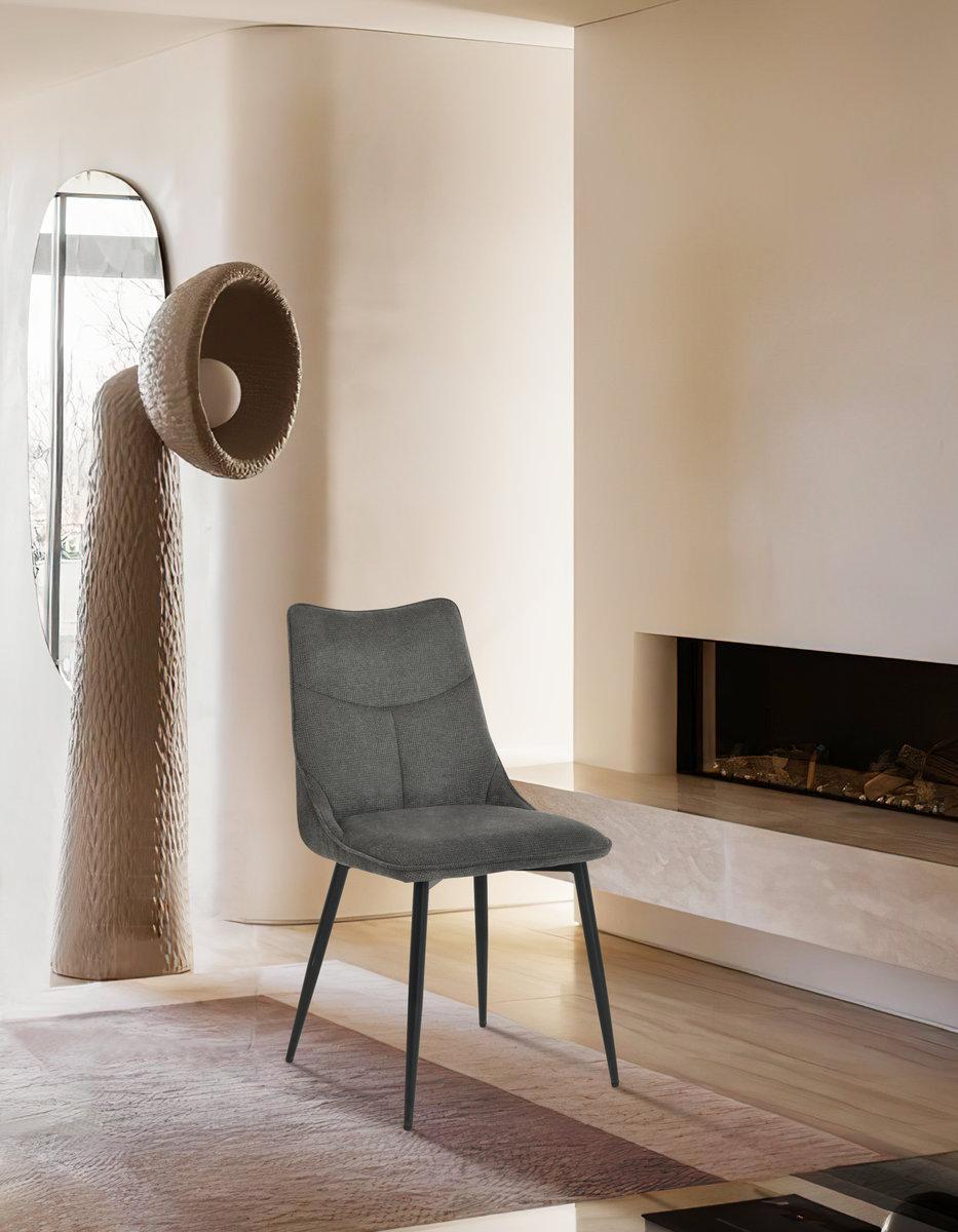 Стілець тканинний для вітальні Intarsio JUSTIN Темно-сірий - фото 7 Стілець тканинний для вітальні Intarsio JUSTIN Темно-сірий - фото 7