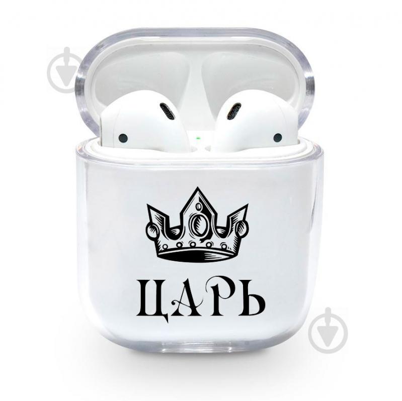 Прозрачный силиконовый чехол Apple AirPods с рисунком - Царь (KAP1231)
