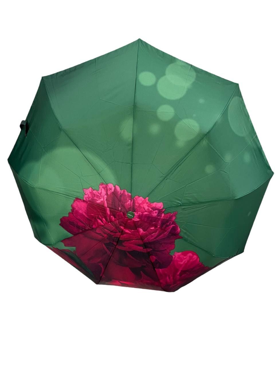 Парасолька автоматична жіноча Flagman з квітковим принтом 9 спиць антивітер Зелений (159/2) - фото 3 Парасолька автоматична жіноча Flagman з квітковим принтом 9 спиць антивітер Зелений (159/2) - фото 3