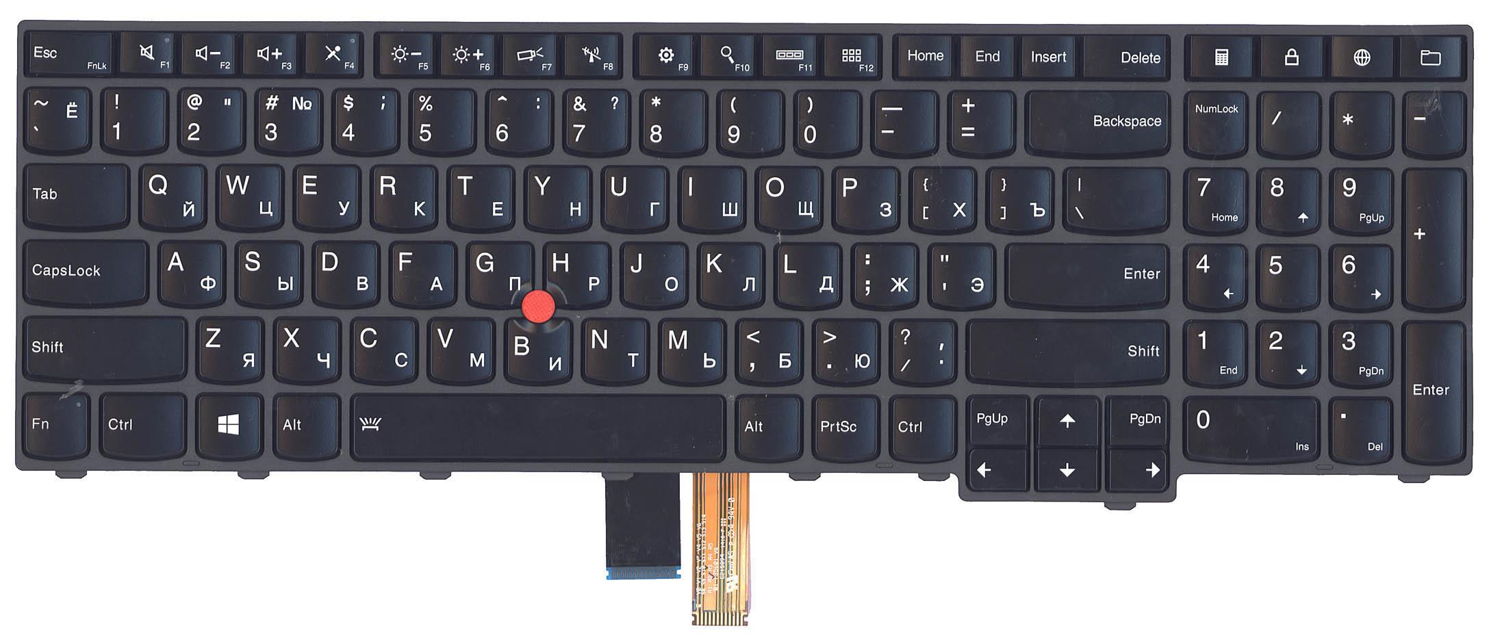Клавиатура для ноутбука Lenovo ThinkPad Edge E531 E540 с подсветкой Light с указателем Point Stick Gray Frame Black