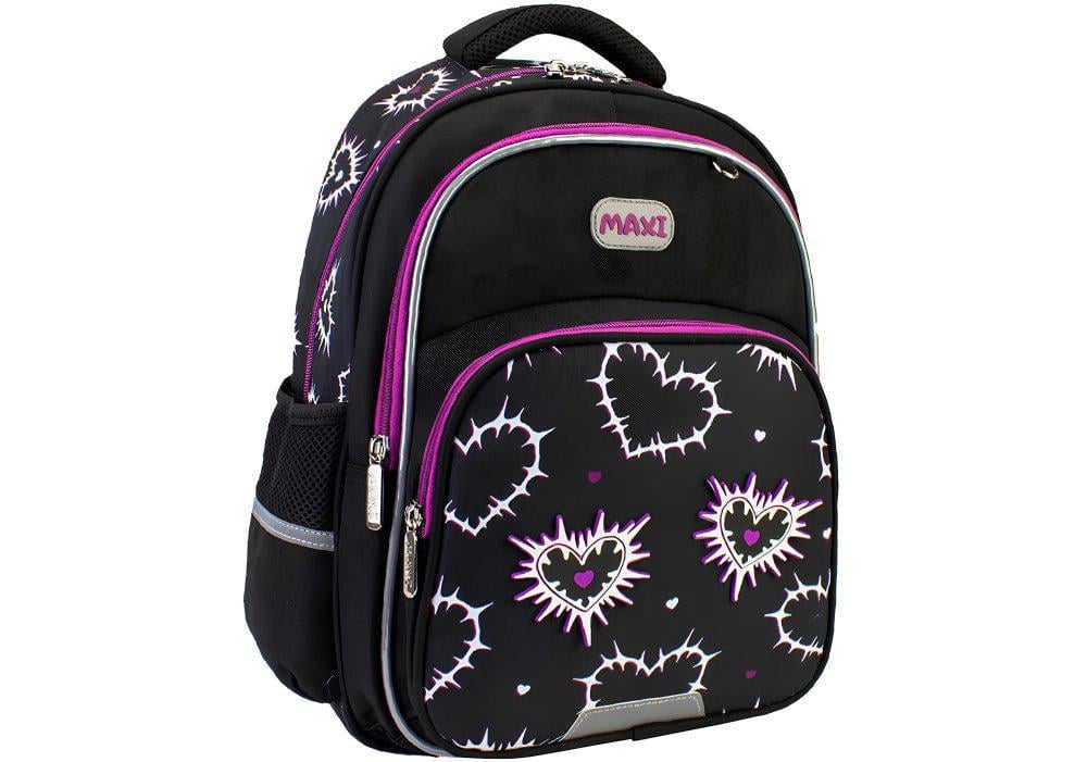 Рюкзак школьный Maxi 38x28x19 см 15 л Черный (MX85428)