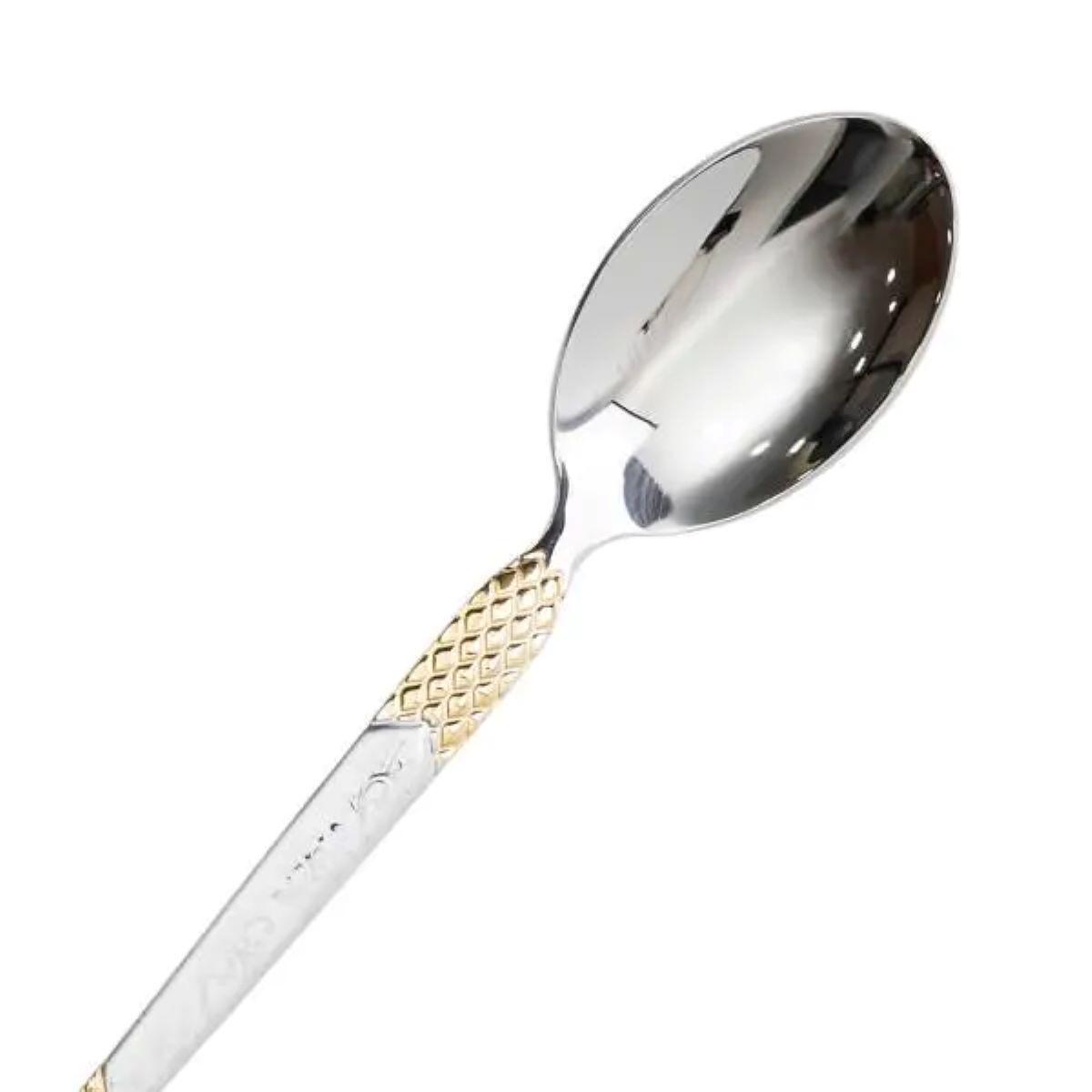 Набор чайных ложек 6шт. 15 см Серебряный с золотом - фото 3