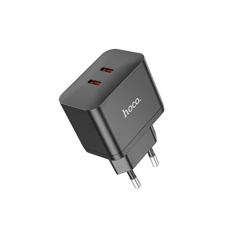 Зарядное устройство сетевое Hoco N29 Triumph PD35W dual port 2USB-C charger Black