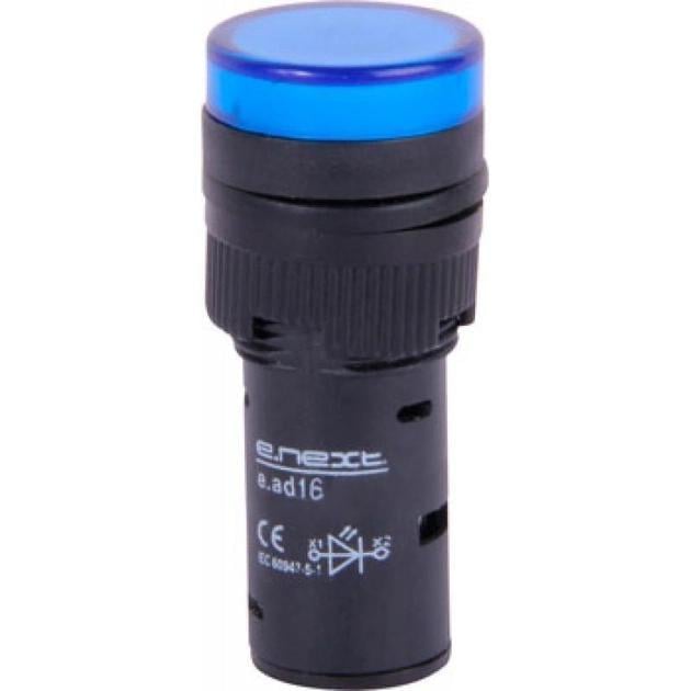 Лампа сигнальна E.NEXT e.ad16.24.blue 16 мм LED 24 V АС/DC Синій (s009036)
