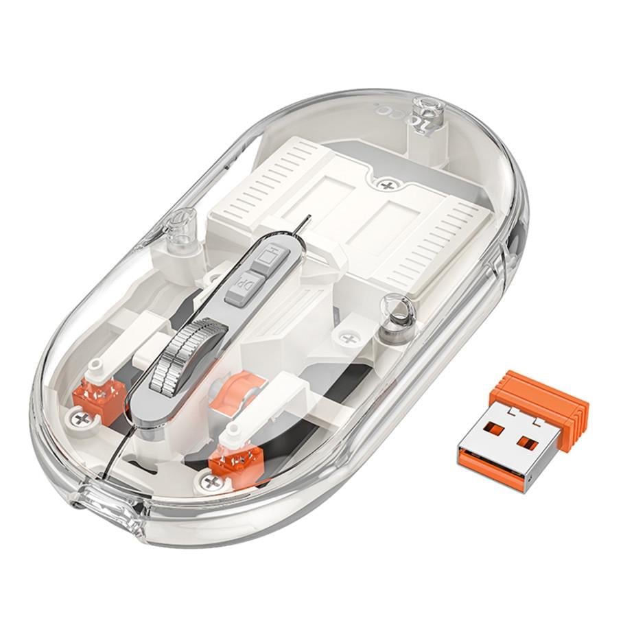 Комп'ютерна мишка бездротова Hoco GM35 General dual-mode silent battery version Білий (3001624121)