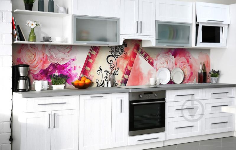 Скинали на кухню Zatarga «Кино о пионах» 600х3000 мм виниловая 3Д наклейка кухонный фартук самоклеящаяся