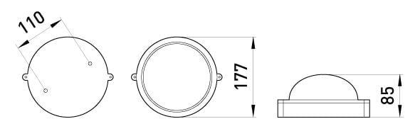 Світильник E.NEXT e.light.1301.1.60.27.white 60W 230V E27 IP54 круглий 177х85 мм Білий (l002002) - фото 4