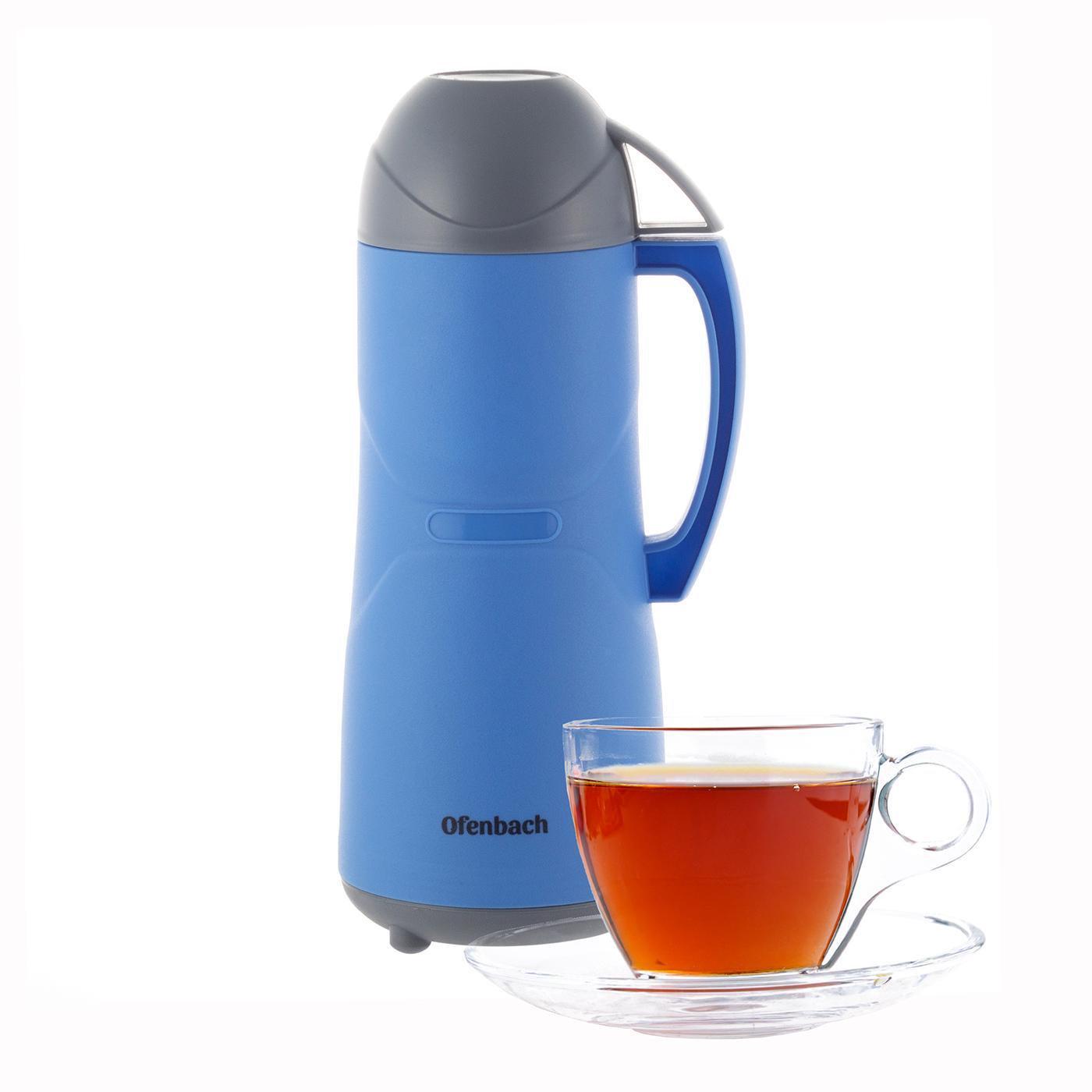 Термос Ofenbach Vizo со стеклянной колбой 1000 мл Синий (20071384)
