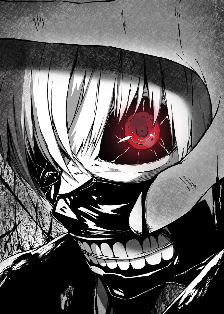 Картина постер Gee! Tokyo Ghoul Токийский гуль лицо вурдалака 40x60 см TG 09.059