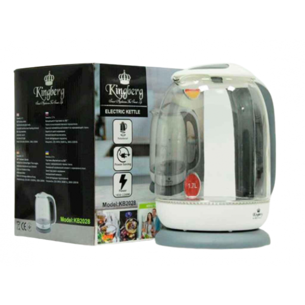 Електрочайник Kingberg KB-2028 скляний 1,7 л - фото 2 Електрочайник Kingberg KB-2028 скляний 1,7 л - фото 2