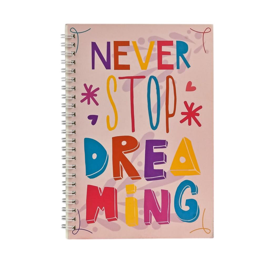 Блокнот на спирали Never stop dreaming WW01545ST A5 58 листов Розовый (23689166)