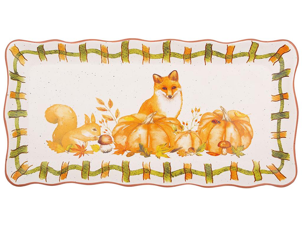 Блюдо керамическое Лиса на поляне 40,5х20х3 см (BDI-733-759)