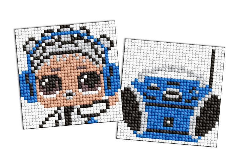 Алмазна мозаїка на магніті Ideyka LOL та синій магнітофон з 2 сюжетів 9х9 см (Id-AMG1185)