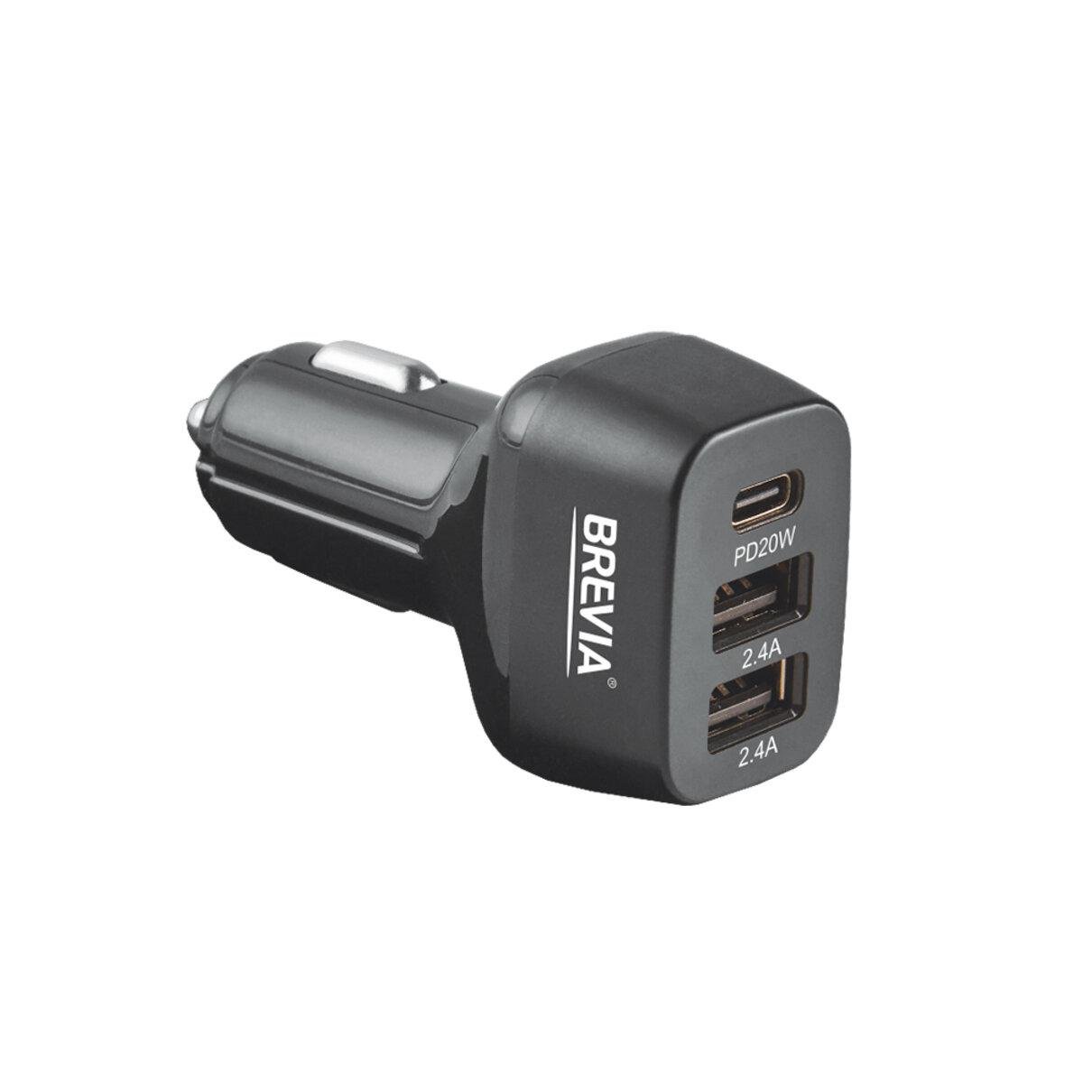 Устройство автомобильное зарядное Brevia ePower TriDrive 44 W 1xUSB-C+2xUSB-A Черный