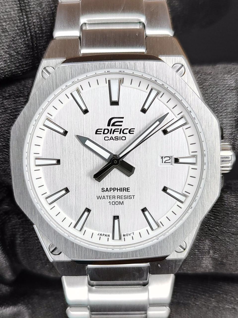 Наручний годинник чоловічий Casio EFR-S108D-7A Edifice із сапфіровим склом/сталевим корпусом/водозахистом 100 м Білий (2733849325)