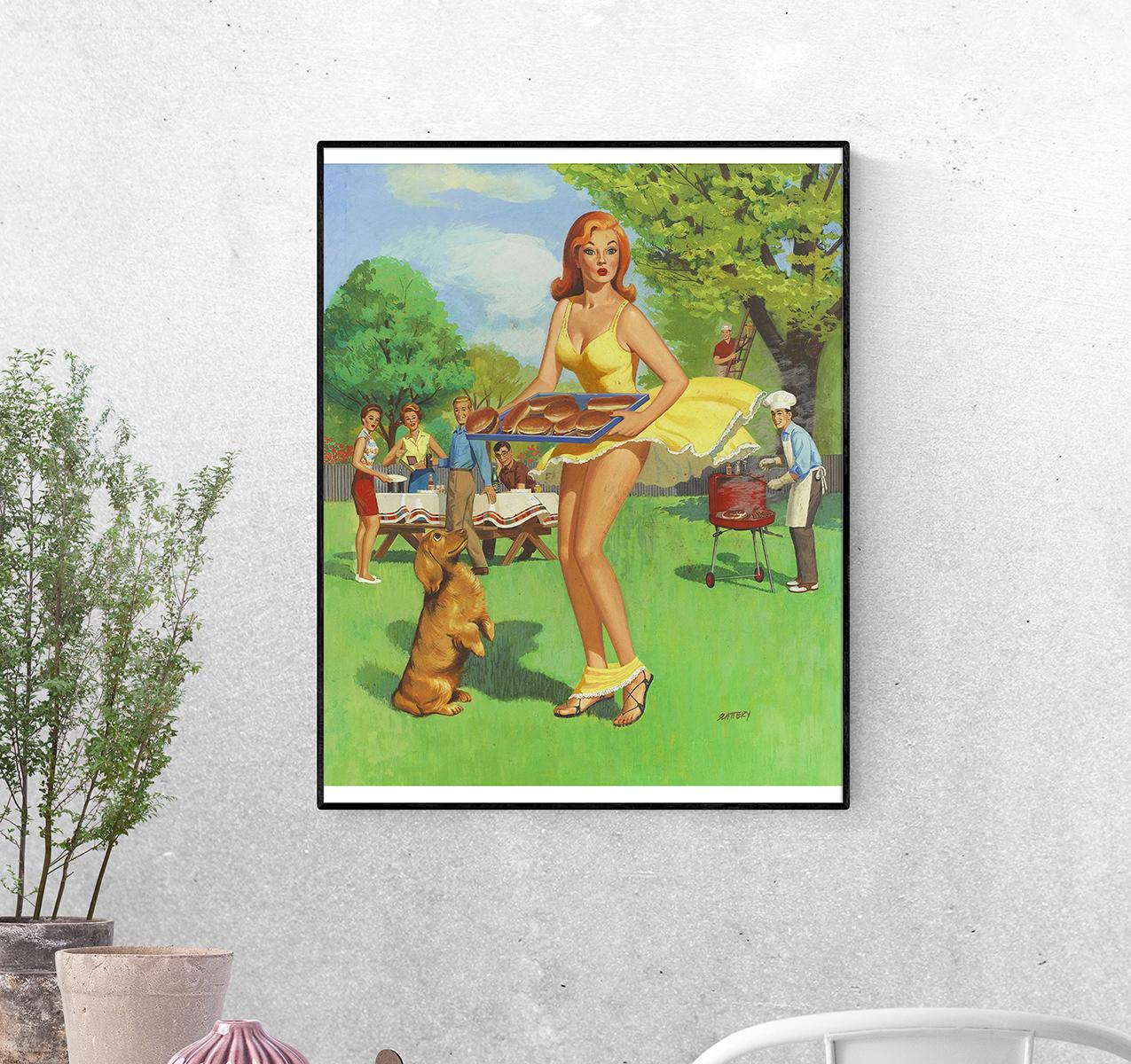 Постер Трусики падение 1960-е формат А-2 (pin_up010162_Poster)