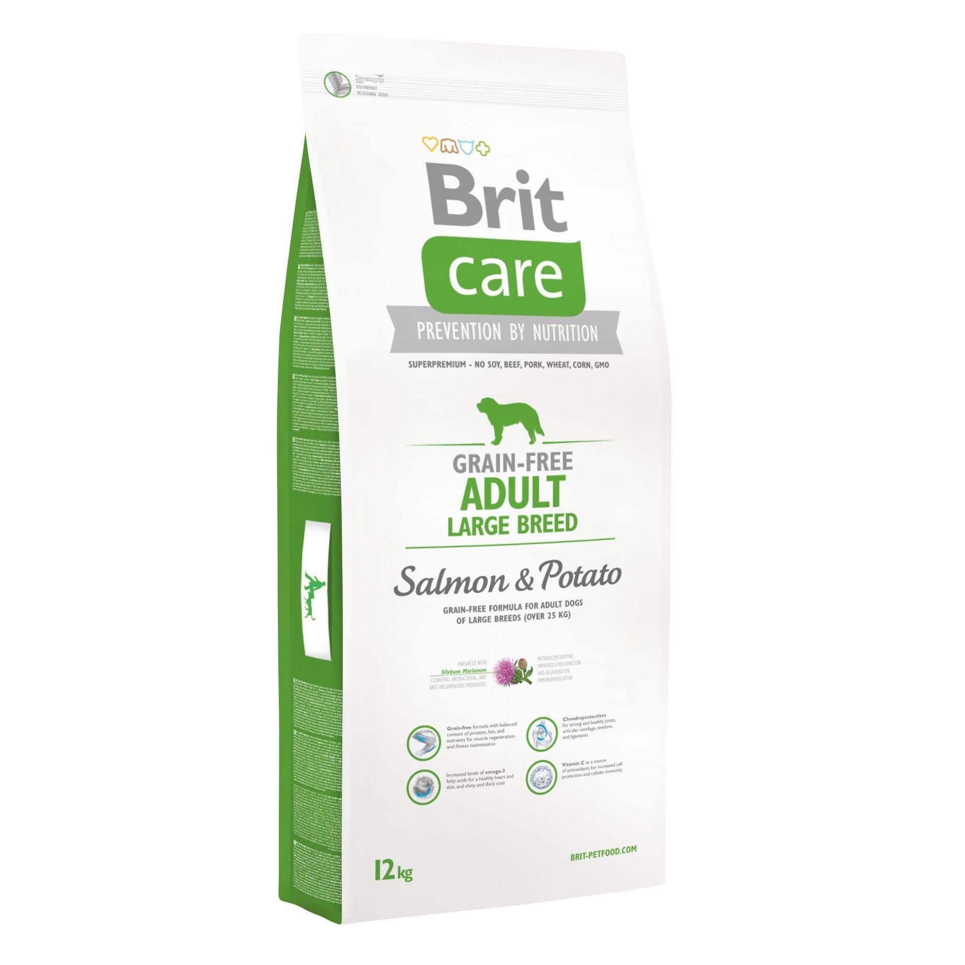 Сухой корм для собак крупных пород Brit Care Grain free Large Breed Salmon & Potato беззерновой с лососем и картошкой 12 кг (8595602510184)