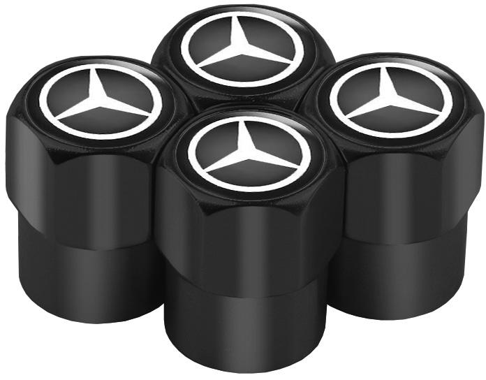 Колпачки на ниппель СlassyCap Mercedes 4 шт. Black (12913)
