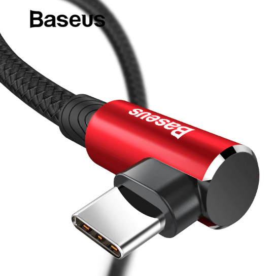 Кабель для быстрой зарядки Baseus реверсивный USB Type C 90° 0,5 м 3 A 480 Мбит/с Red (1896596474) - фото 3